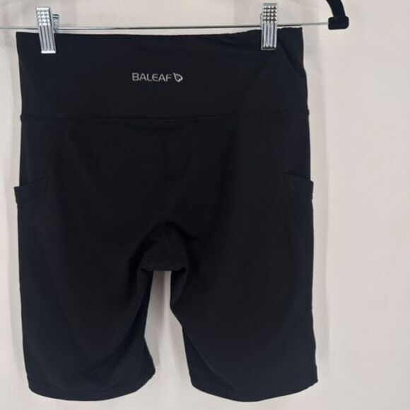 Baleaf Flyleaf 9" Tight-fitting Biking Athletic Shorts Small Phone Pockets Black - Picture 3 of 11